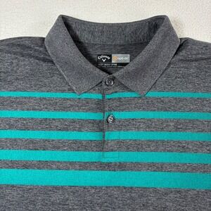 Callaway Opti-Dri Performance Golf Polo Shirt Mens 2XLT Gray Stretch Breathable